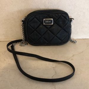 Michael Kors black leather crossbody bag